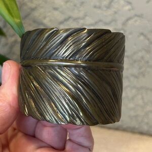 Eclectic Bronze Feather Cuff Bracelet
